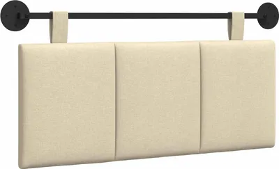 Image de vidaXL Tête de lit suspendue en tissu crème