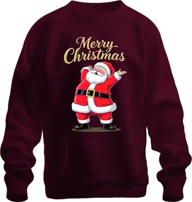 Immagine prodotto di Merry Christmas Father Christmas Funny Gift Kids Unisex Felpa Pullover, Borgogna, L