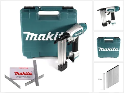 Immagine prodotto di Makita AF 506 Chiodatrice pneumatica 15-50mm 4,3-8,3bar + 5000x chiodi a testa ribaltabile 15mm zincati + valigetta
