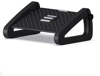 Image de Repose-pieds ergonomique pour bureau avec fonction de soulagement des genoux, réglable, repose-pieds noir de forme inclinée pour chaise de bureau
