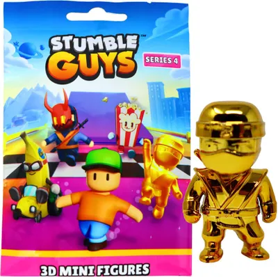 Produktbild von Stumble Guys 3D Sammelfiguren Serie 4 - Figur 24. Golden Sensei (Chrome)