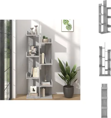Produktbild von vidaXL Bücherschrank 48x25,5x140 cm Grau Sonoma Holzwerkstoff -  Bücherregale & Bücherschränke