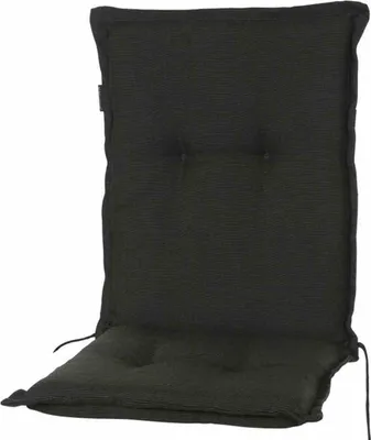 Produktbild von Madison Tuinstoelkussen 96x48 cm Rib schwarz, wasserabweisend, für Gartenmöbel, bequem und pflegeleicht