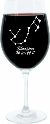 Immagine prodotto di Leonardo Weinglas 400 ml, Motivglas, Sternbild Skorpion, Geschenk, Stimmungsglas mit Gravur, Moodglas, 22 cm