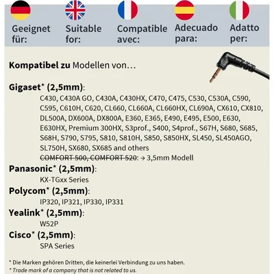 Produktbild von Headset-Anschlusskabel 2,5mm Klinke