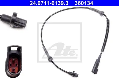 Produktbild von ATE ABS Sensor Raddrehzahl Hinten für FORD TRANSIT CONNECT (P65, P70, P80) 24.0711-6139.3