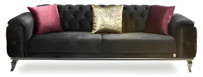 Zdjęcie produktu dla Sofa 3-osobowa Chesterfield Tapicerowana Regulowana Zestaw wypoczynkowy