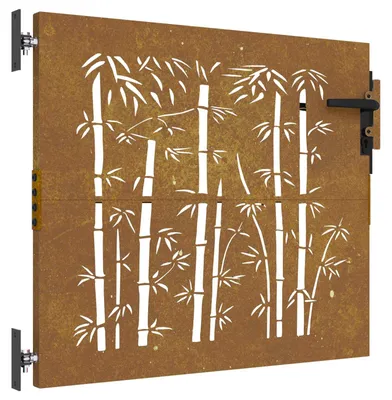 Image de vidaXL Porte de jardin 85x100 cm acier corten design bambou
