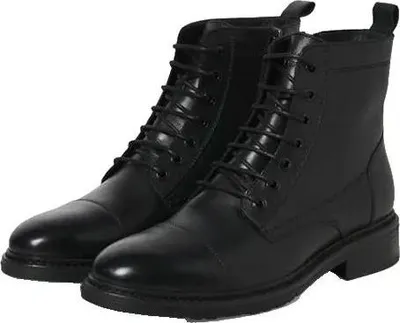 Produktbild von Jack & Jones 12280227_2161_43, Stiefel, Schwarz, Mandelspitze, Schnürverschluss, Reißverschluss, Gummi, 63% Polyester, 37% Polyurethane