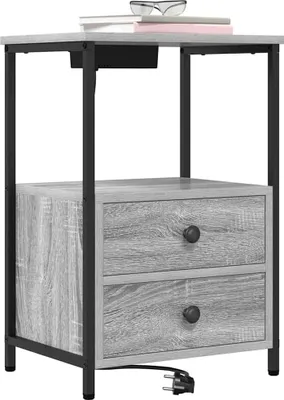 Obrázek produktu pro vidaXL Noční stolek Sonoma, šedý, 40 x 31 x 60 cm, dřevotříska