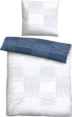 Produktbild von Biberna Satin Wendebettwäsche, Größe 155x220/80x80 cm, blau