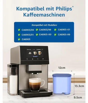 Image de Filtres de remplacement pour les purificateurs Philips AquaClean, lot de 12 | Réduit le calcaire, les PFAS, les PFOA/PFOS | SÜD