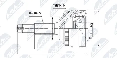 Produktbild von NTY Gelenksatz Antriebswelle Vorne Radseitig für NISSAN PRIMERA (P11) NPZ-NS-001