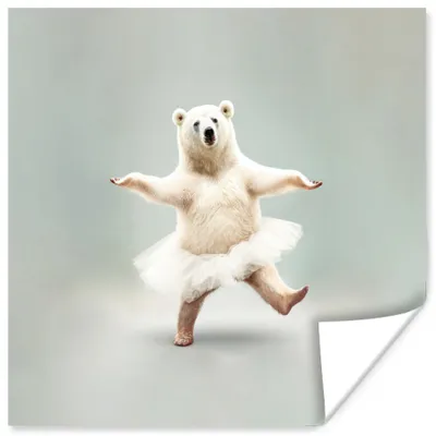 Produktbild von MuchoWow® Poster Eisbär - Tutu - Weiß - Porträt - Tiere 75x75 cm - Wand Dekoration