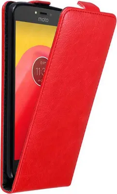 Produktbild von Cadorabo Hülle für Motorola MOTO C Schutz Hülle in Rot Flip Etui Handyhülle Case Cover