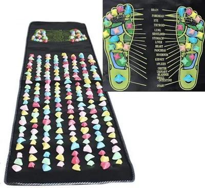 Productafbeelding van Reflexologie mat, voetmassage mat, acupressuur mat, regeneratiemat, reflexologiemat, massagemat met acupressuur en imitatiestenen, geschikt voor