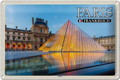 Produktbild von Blechschild Reise 30x20cm Paris Frankreich Louvre Museum