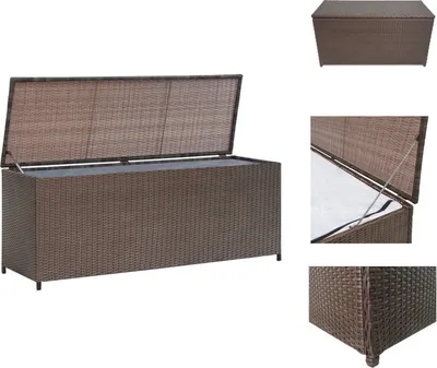 Zdjęcie produktu dla vidaXL Skrzynia ogrodowa brązowa 120x50x60 cm z polirattanu - Skrzynie ogrodowe