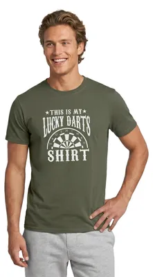Produktbild von Spreadshirt This Is My Lucky Darts Shirt Fun Style Männer T-Shirt, XXL, Militärgrün