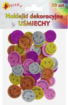 Produktbild von Dekorative Schaumstoffaufkleber Glitter Smileys SN05