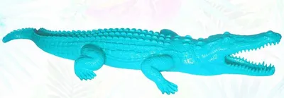 Produktbild von Casa Padrino XXL Deko Skulptur Krokodil Hellblau 320 cm