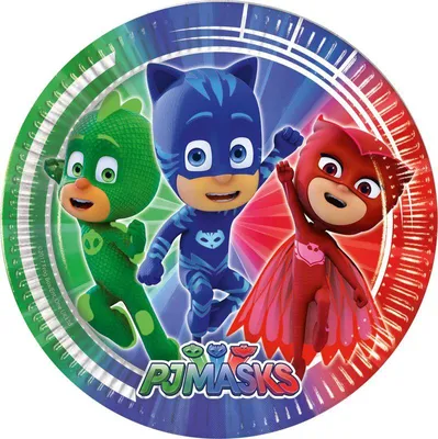 Image de PJ Masks Héros du pyjama 8 grandes assiettes