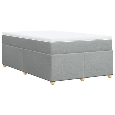 Image de vidaXL Lit boxspring avec matelas gris clair 120x190 cm Tissu