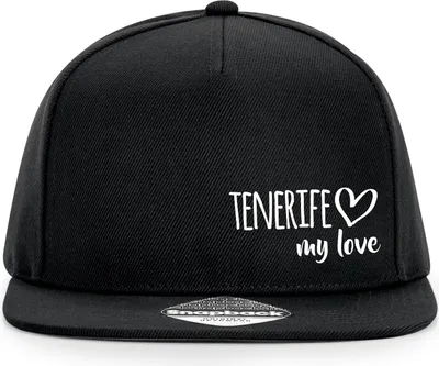 Produktbild von Huuraa Cappy Mütze Tenerife my love Black Polyester Snapback Kappe Geschenkidee
