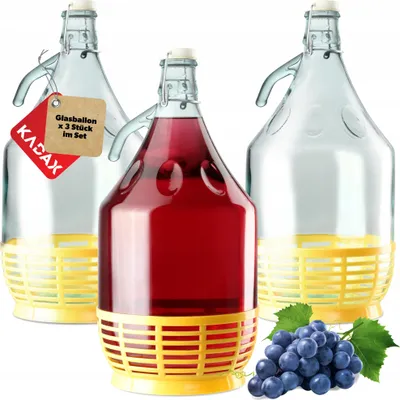 Obrázok produktu pre KADAX balón na víno, sklenený balón na víno, sklenený sud na víno, fermentačný balón, sklenený sud na víno