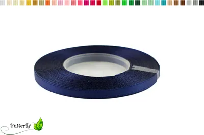 Produktbild von Satinband 6mm x 32m Rolle, Farbe:112 dunkel blau