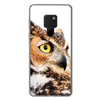 Produktbild von MuchoWow® Handyhülle Schutzhülle Hülle für Huawei P40 Lite Braune Eule mit weißem Hintergrund Silikon Softcase Handy Hülle - Handy