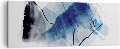 Produktbild von Bild auf Leinwand - Leinwandbild - Einteilig - Blau Schwarz Abstraktion - 140x50cm - Wand Bild - Wanddeko - Wandbilder - Leinwanddruck - Bilder - Wanddekoration - Leinwand bilder - AB140x50-5058