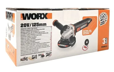 Produktbild von Worx Winkelschleifer Solo, PowerShare, Kabelgebundene Leistung, Werkzeuglose Schutzhauben-Schnellverstellung