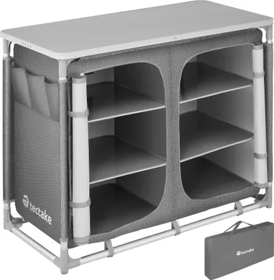 Image de Cuisine de camping en aluminium 97 x 47,5 x 78 cm - gris