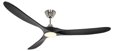 Produktbild von Deckenventilator CasaFan 318061 ECO GENUINO-L mit Licht 180cm schwarze Flügel Motor gebürstetes Chrom