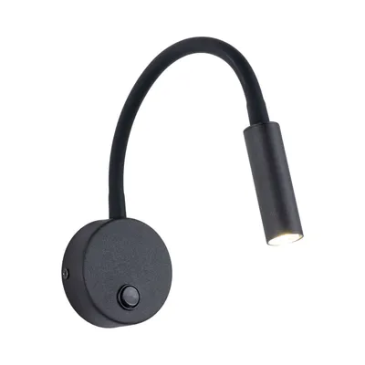 Obrázek produktu pro Nástěnné svítidlo s vypínačem Kovové ohebné rameno V: 45 cm Černá G9