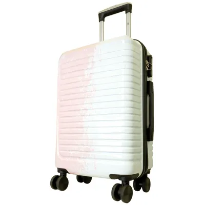 Produktbild von Hartschalen-Koffer Kleiner Handgepäck Reisekoffer Sierra 55cm Trolley Größe S weiss-pink Motivkoffer