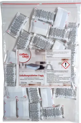 Produktbild von 25 Entkalkungstabletten 3-lagig 16g für Bosch DeLonghi Jura Melitta Saeco Siemens