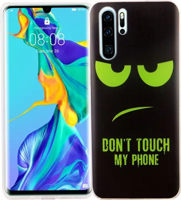 Image de Coque de protection pour Huawei P30 Pro « König Design » – Étui de protection vert « Dont Touch My Phone »