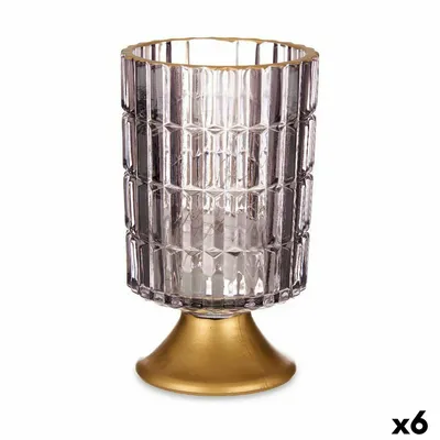 Image de Lanterne LED Gris Or Verre 10,7 x 18 x 10,7 cm (6 pièces)