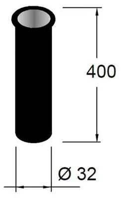 Produktbild von Zusatzrohr SCHWARZ Höhe für jeden Siphonanschluss Ø32 x 400 mm