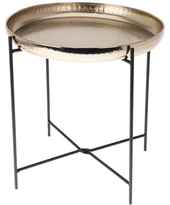 Obrázok produktu pre Prístranný stolík okrúhleho tvaru, zlatá farba, priemer 35 cm