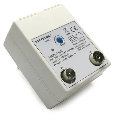 Image de Amplificateur TV Metronic 340112, compatible FM/VHF/UHF, pour réseau numérique terrestre