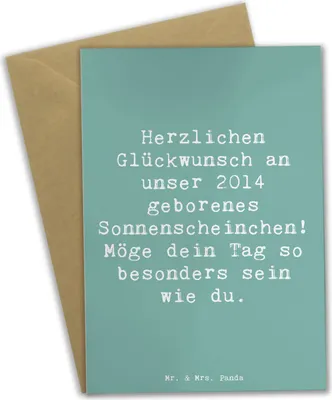 Produktbild von Mr. & Mrs. Panda Grußkarte Spruch 2014 Geburtstag Sonnenschein - Meeresbrise - Geschenk, einladungskarten, liebevolle Botschaft, Happy Birthday, Geburtstagsgeschenk
