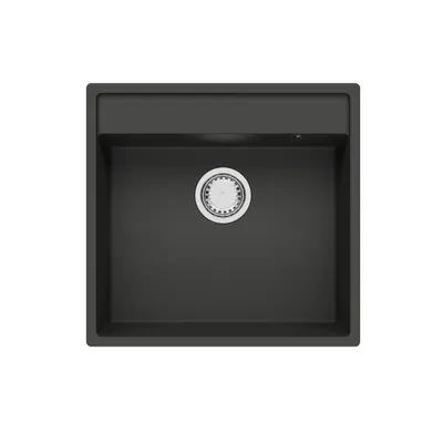 Produktbild von Granmaster Magma Spülbecken Küche mit 1 Becken - Granitspüle mit Siphon Waschbecken Küche - Einbauspüle Arbeitsplatte Küchenspüle, Spüle Schwarz