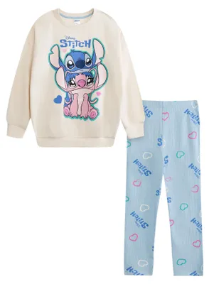 Immagine prodotto di Lilo & Stitch - Set composto da felpa e pantaloni da jogging per bambine NS9949 (128) (multicolore)