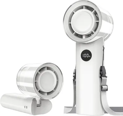 Produktbild von Handventilator, Tragbarer Mini Ventilator, Wiederaufladbar, Kleiner Taschenventilator Mit 5 Geschwindigkeitsstufen, Faltbarer USB-Ventilator