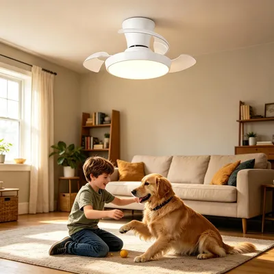 Obrázok produktu pre Tichý stropný ventilátor s LED osvetlením a funkciou stmievania