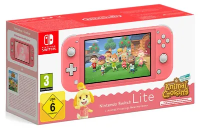 Produktbild von Nintendo Switch Lite Koralle + Animal Crossing: New Horizons Konsole