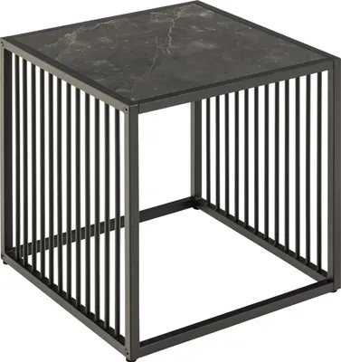 Immagine prodotto di Tavolino da caffè Strington con decorazioni in marmo nero.